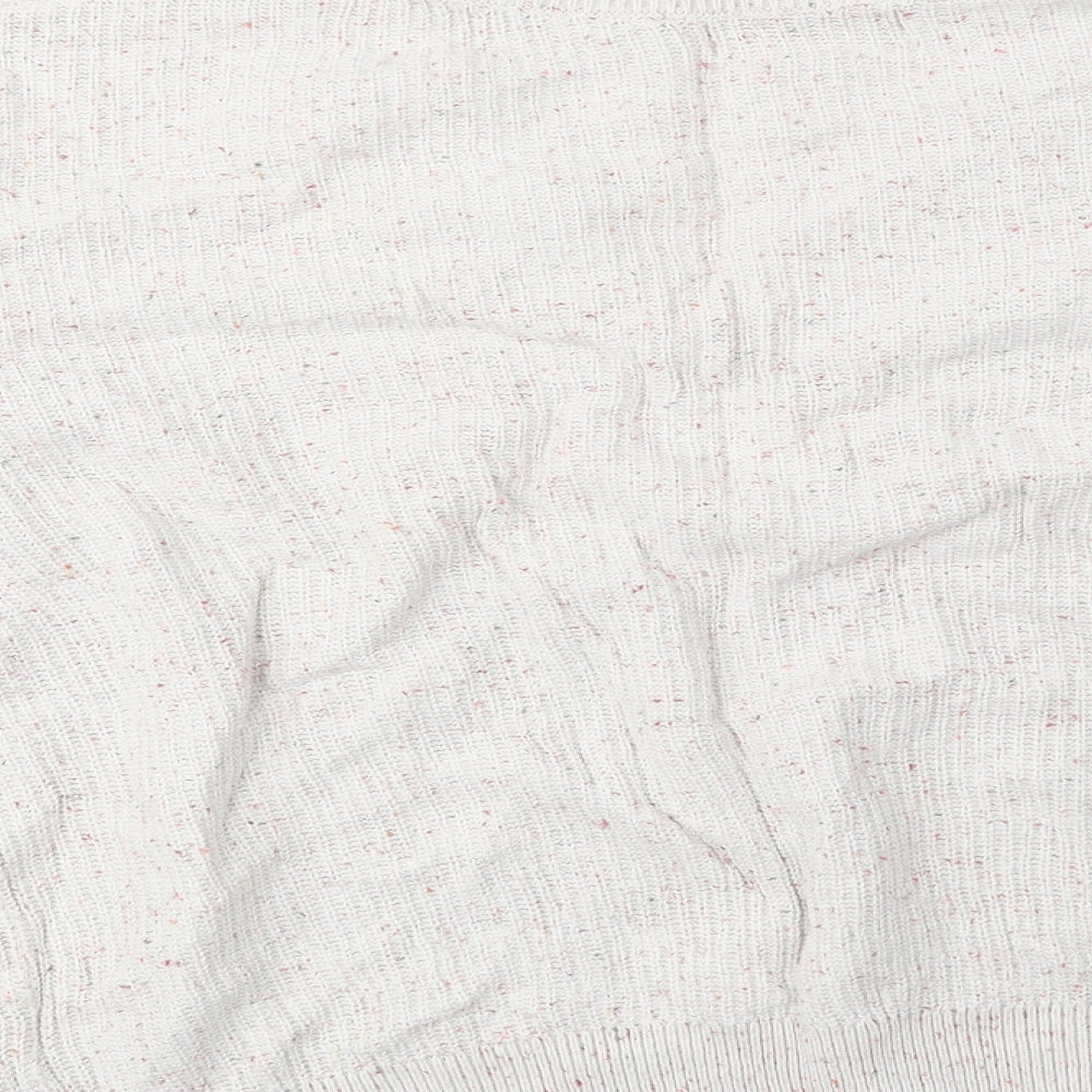 Marks & Spencer Womens Beige V-Neck Cotton Pullover Jumper Size M