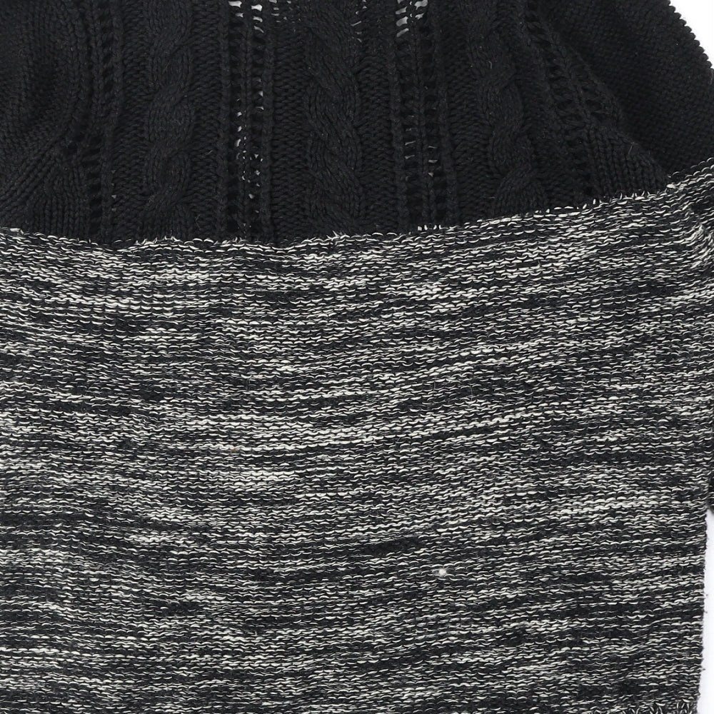 Peacocks Womens Black Scoop Neck Acrylic Pullover Jumper Size M