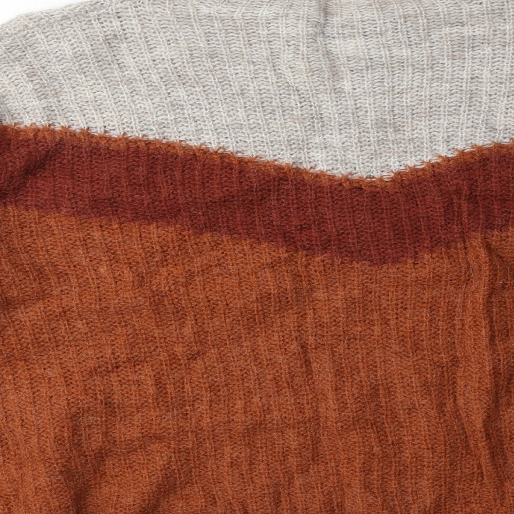 Preworn Womens Brown Round Neck Acrylic Pullover Jumper Size M