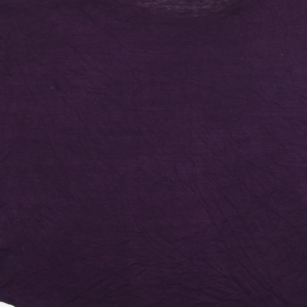 Apricot Womens Purple Viscose Basic T-Shirt Size 12 Round Neck