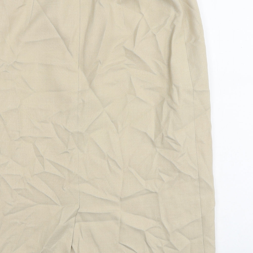 EWM Womens Beige Polyester Straight & Pencil Skirt Size 12 Zip