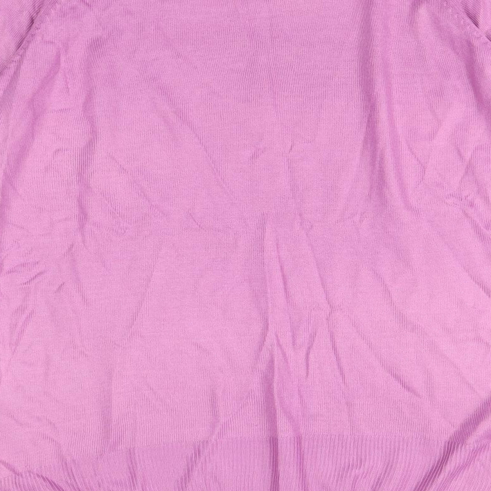 Marks & Spencer Womens Purple Roll Neck Acrylic Pullover Jumper Size 14