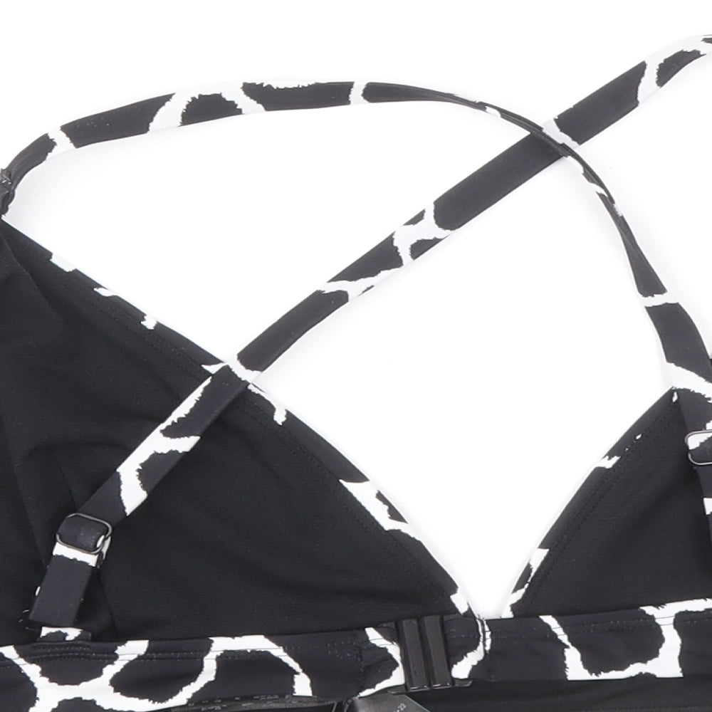 Marks & Spencer Womens Black Geometric Polyamide One Piece Size 22