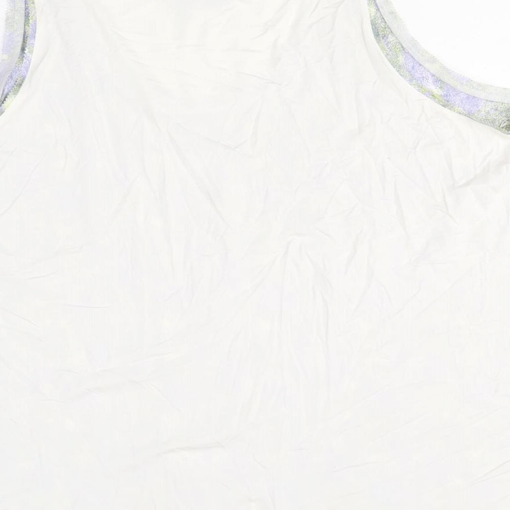 Marks & Spencer Womens Multicoloured Geometric Polyester Basic Tank Size 24 Scoop Neck