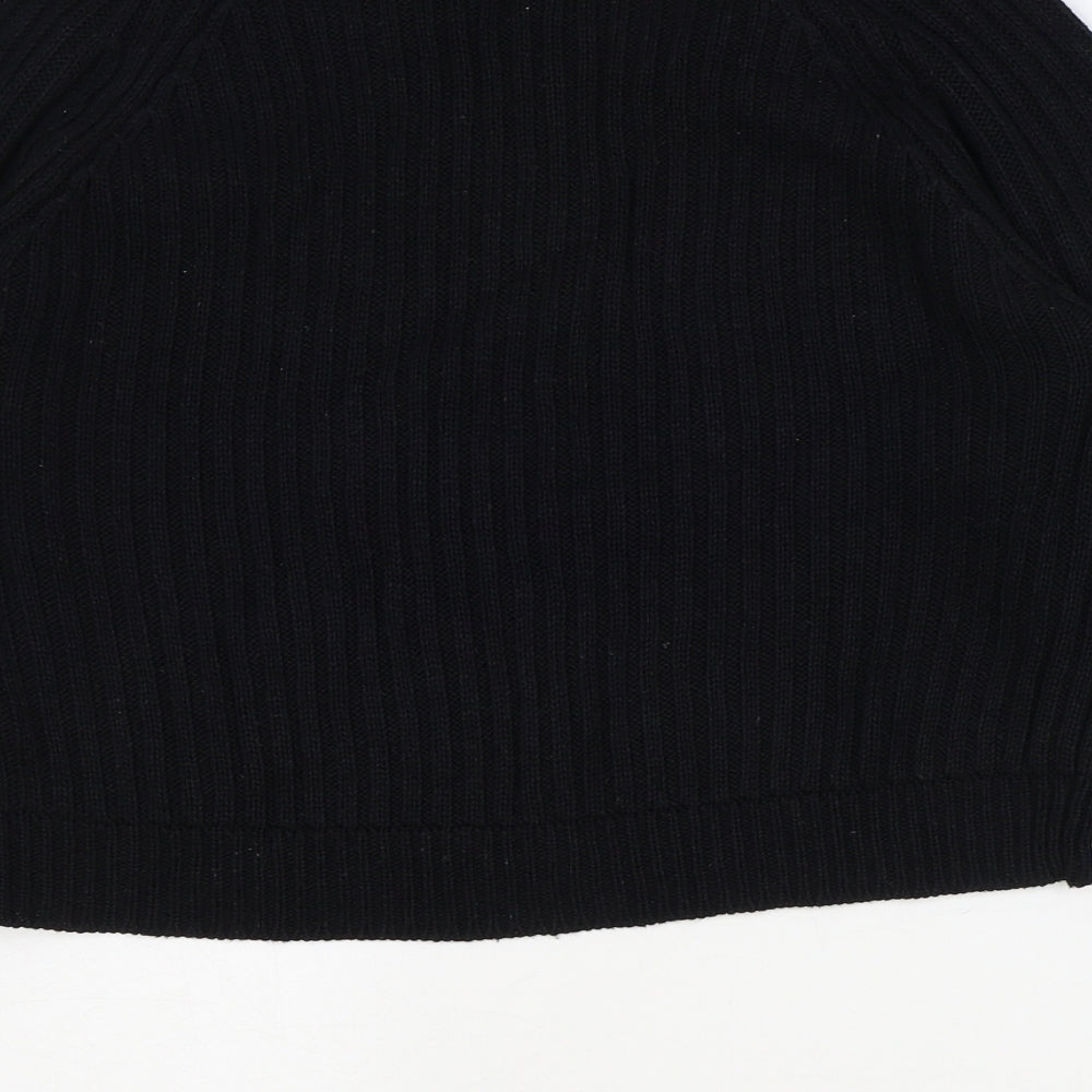 Select Womens Black Round Neck Acrylic Pullover Jumper Size 14