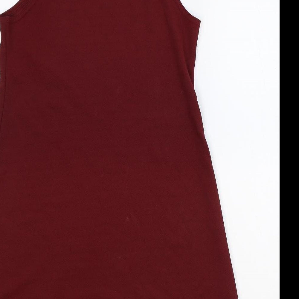 Select Womens Red Polyester A-Line Size 10 Round Neck Pullover