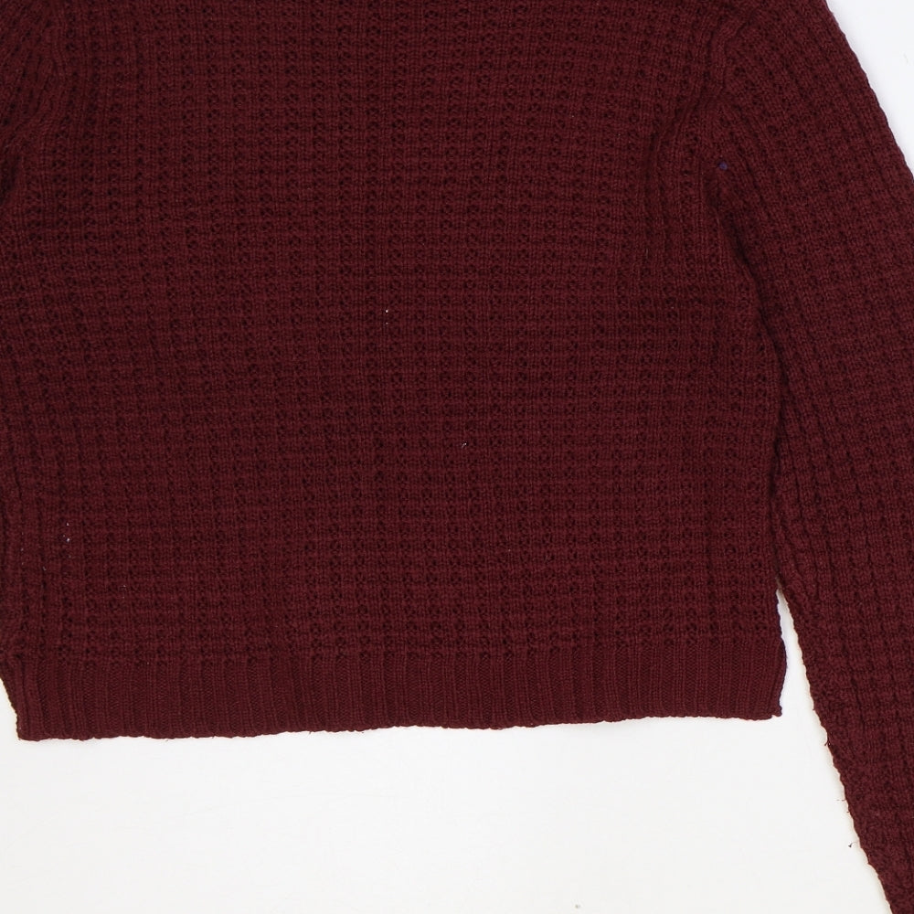 Select Womens Red Roll Neck Acrylic Pullover Jumper Size 14