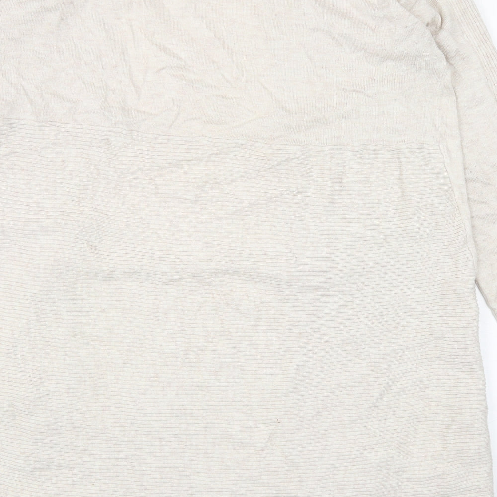 Red Herring Womens Beige V-Neck Polyester Cardigan Jumper Size 14