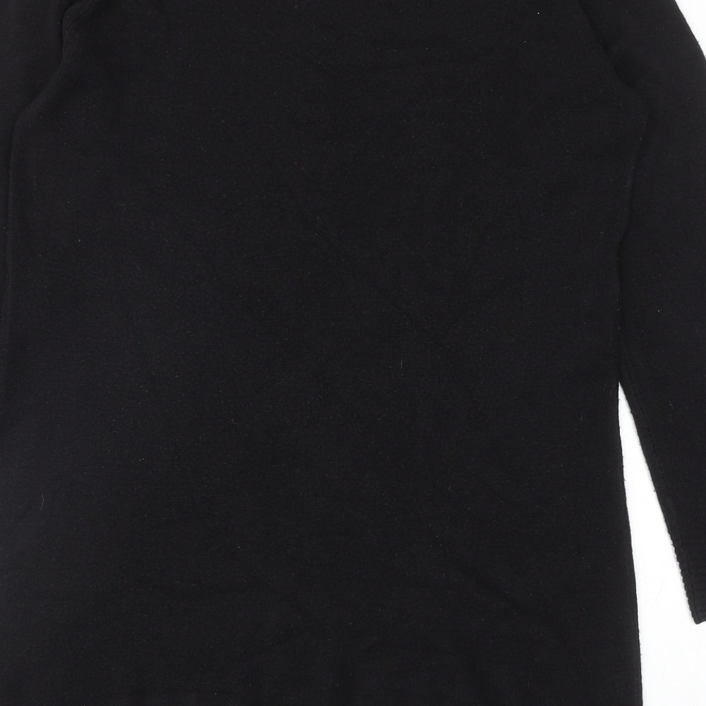 Bonmarché Womens Black Roll Neck Acrylic Pullover Jumper Size 12