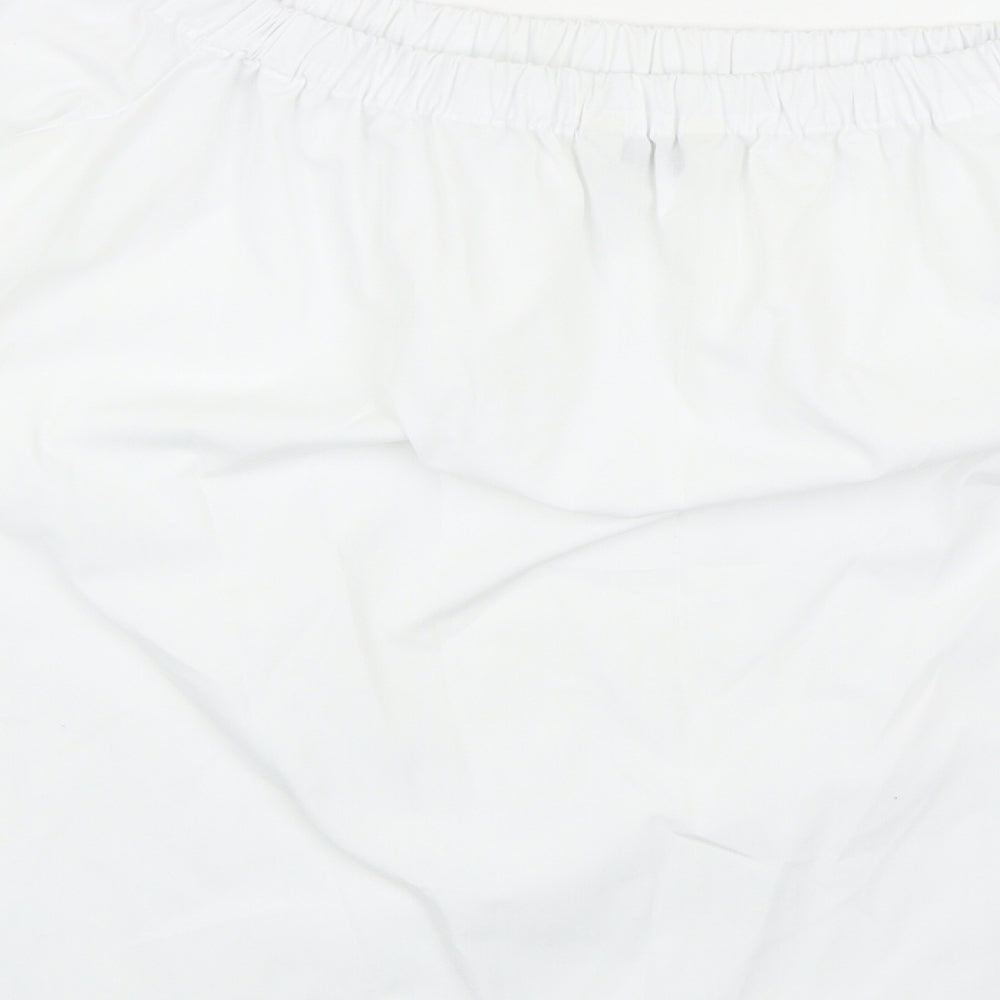Peacocks Womens White Polyester Cropped Blouse Size 12 Off the Shoulder