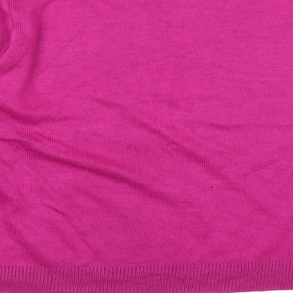 Envy Us Womens Pink Round Neck Acrylic Pullover Jumper Size M