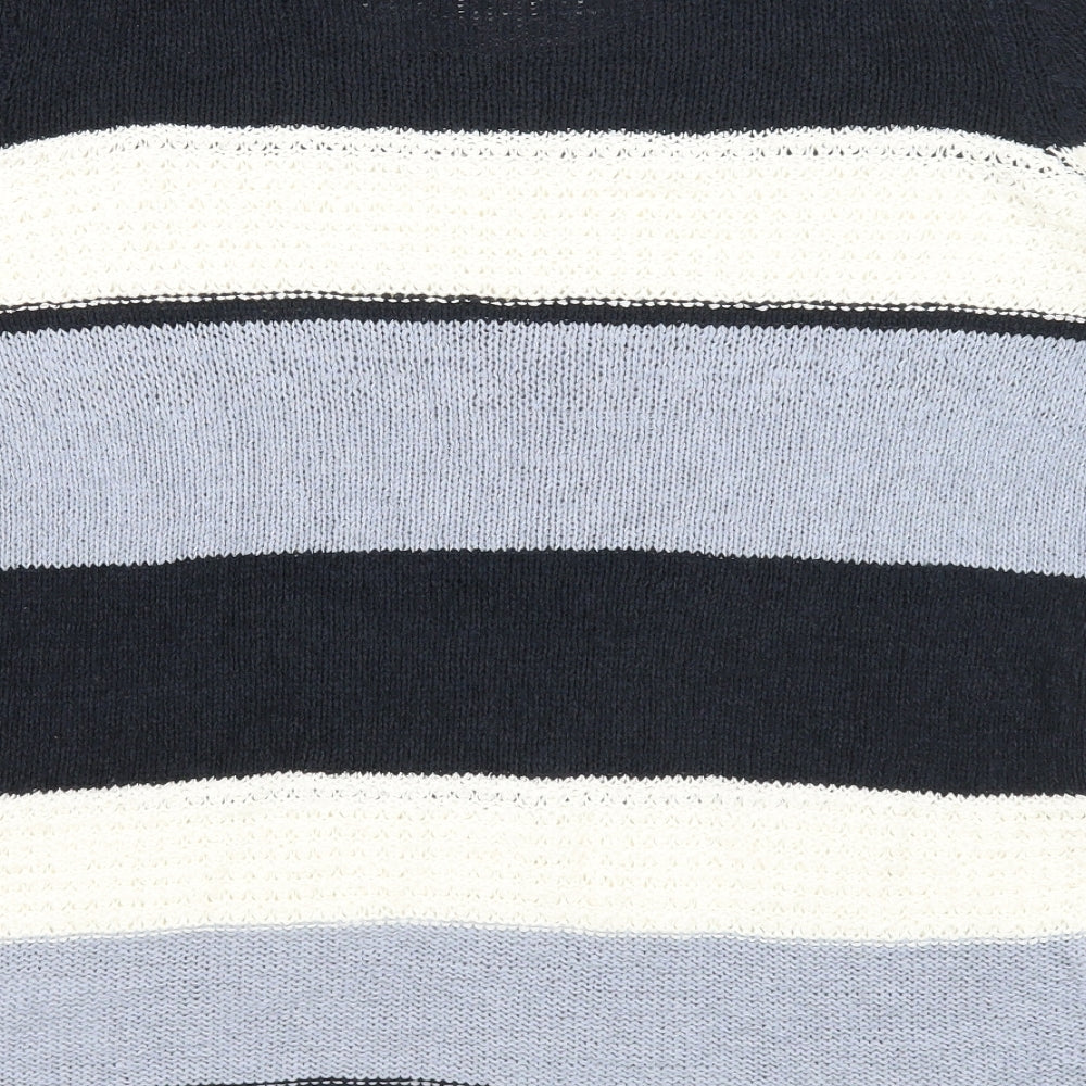 Slimma Womens Multicoloured Roll Neck Striped Acrylic Pullover Jumper Size 12