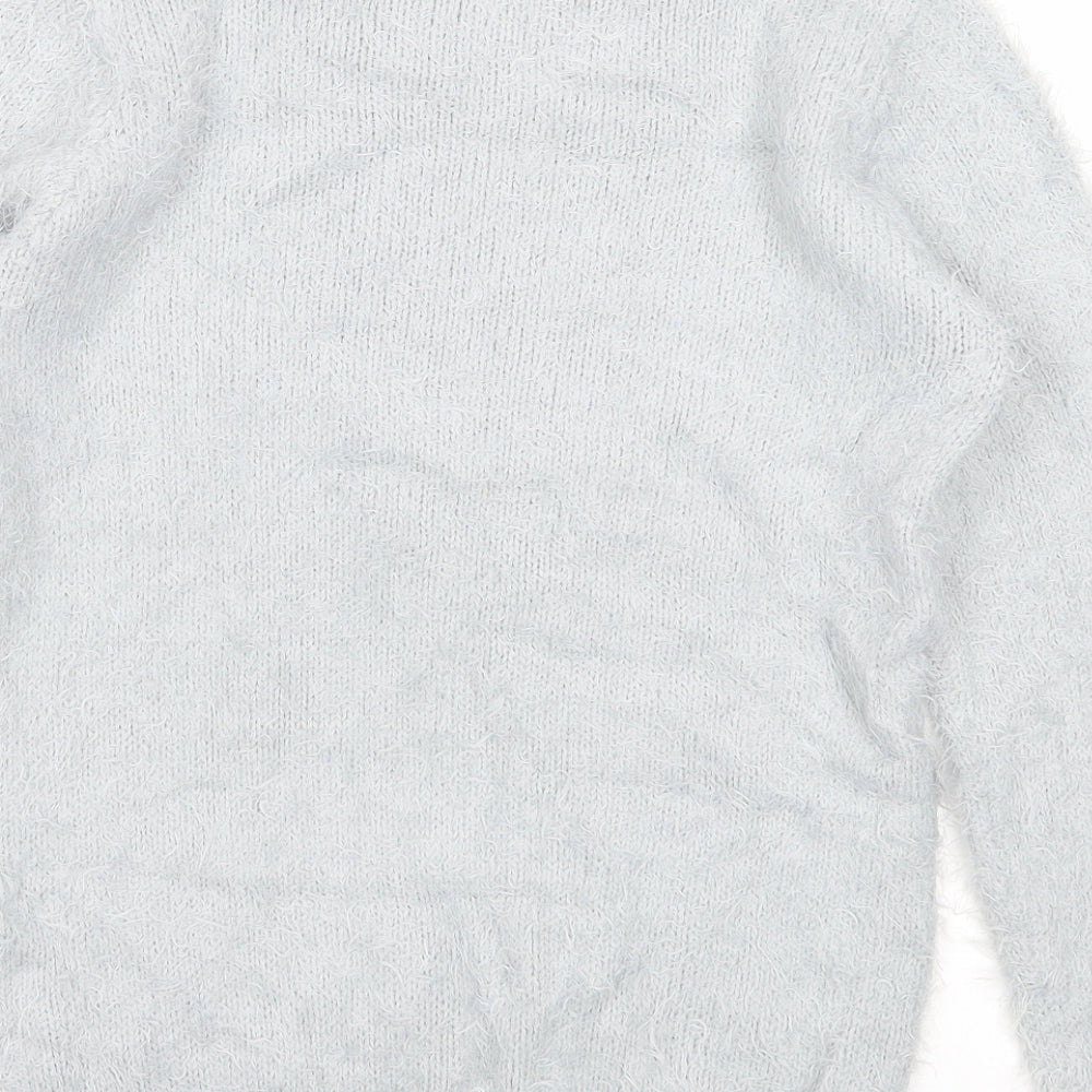 Quiz Womens Grey Roll Neck Acrylic Pullover Jumper Size M