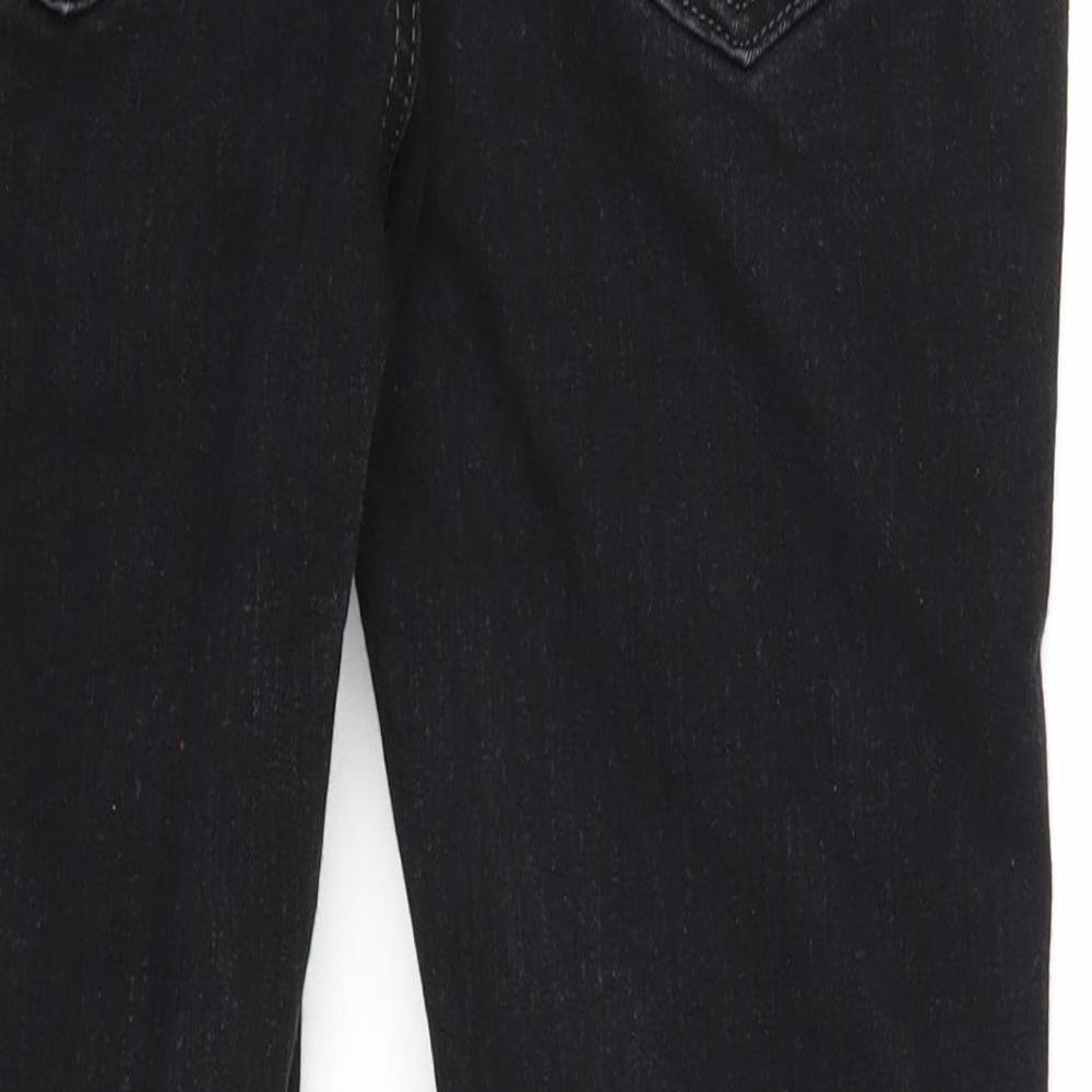 Marks & Spencer Womens Black Cotton Skinny Jeans Size 10 Regular Zip