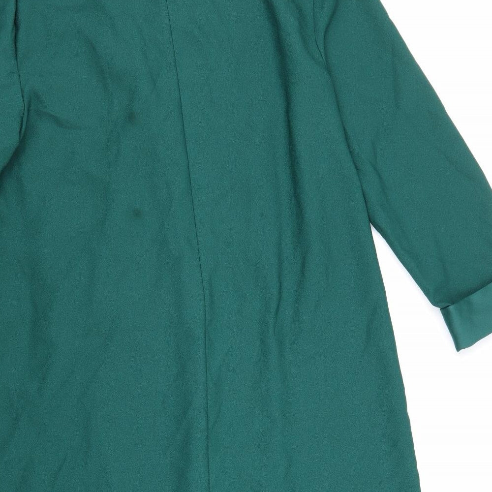 Warehouse Womens Green Overcoat Coat Size 10 Button