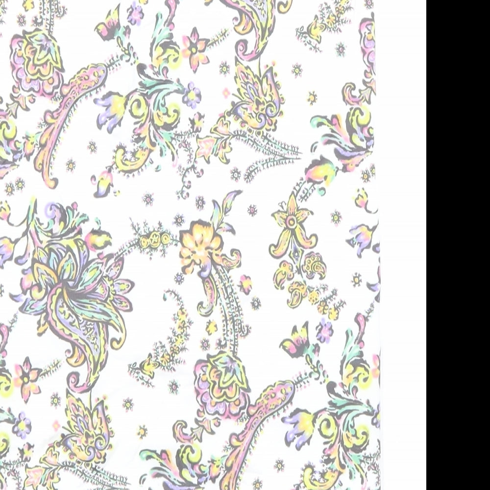 Zara Womens White Floral Polyamide Skort Skirt Size S Hook & Loop