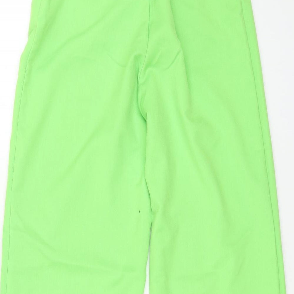 H&M Womens Green Polyester Trousers Size 4 L30 in Regular Button