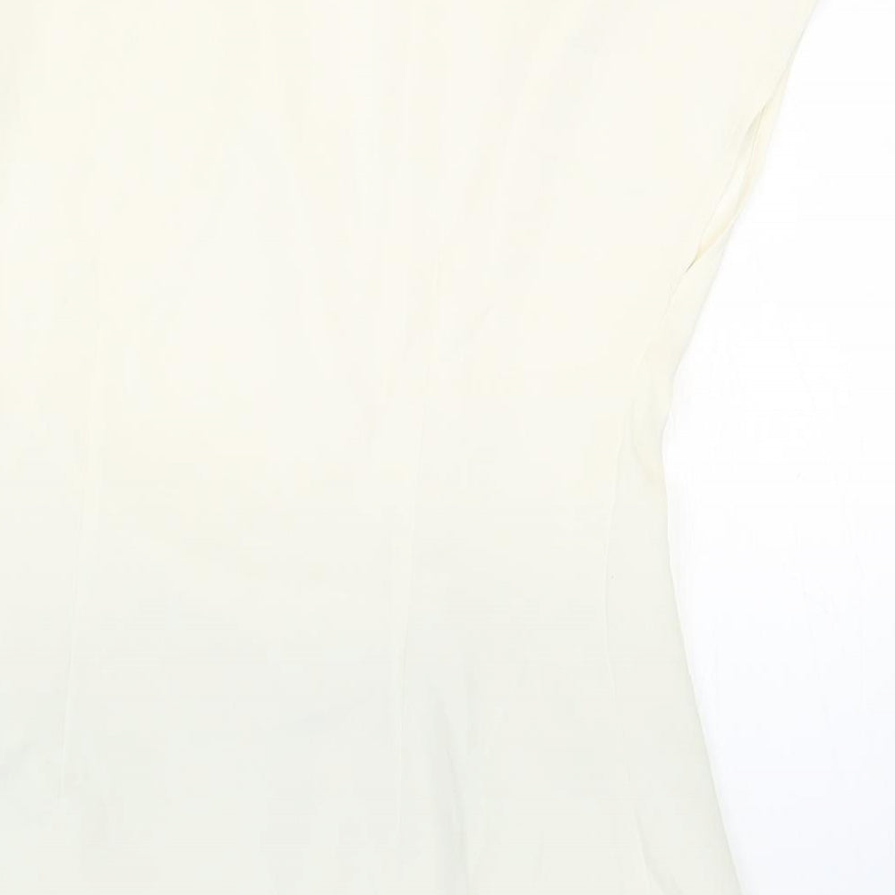 Marks & Spencer Womens White Polyester Basic Blouse Size 10 V-Neck - Twist Detail