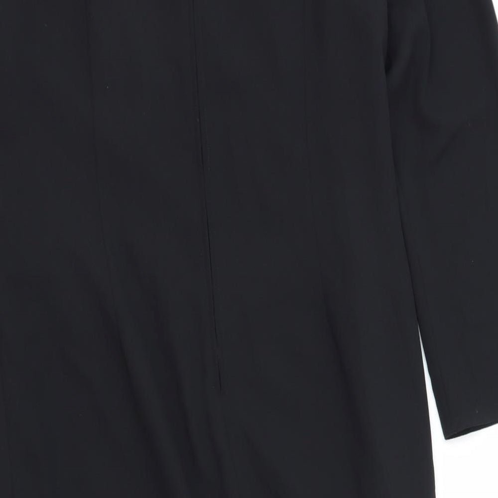 Preworn Womens Black Polyester A-Line Size M Round Neck Zip