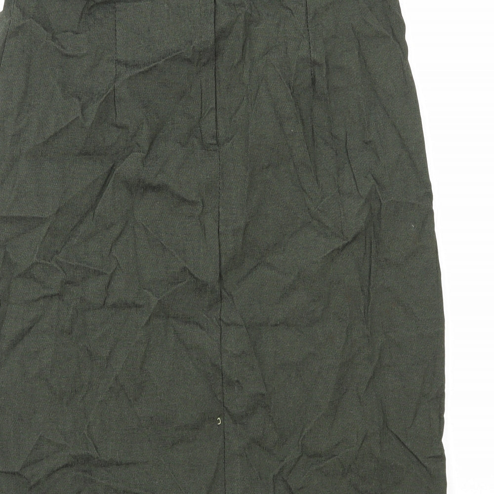 Preworn Womens Green Elastane Straight & Pencil Skirt Size 14 Zip