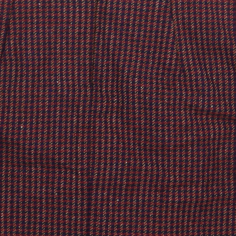 Preworn Womens Red Plaid Cotton Mini Skirt Size 28 in Zip