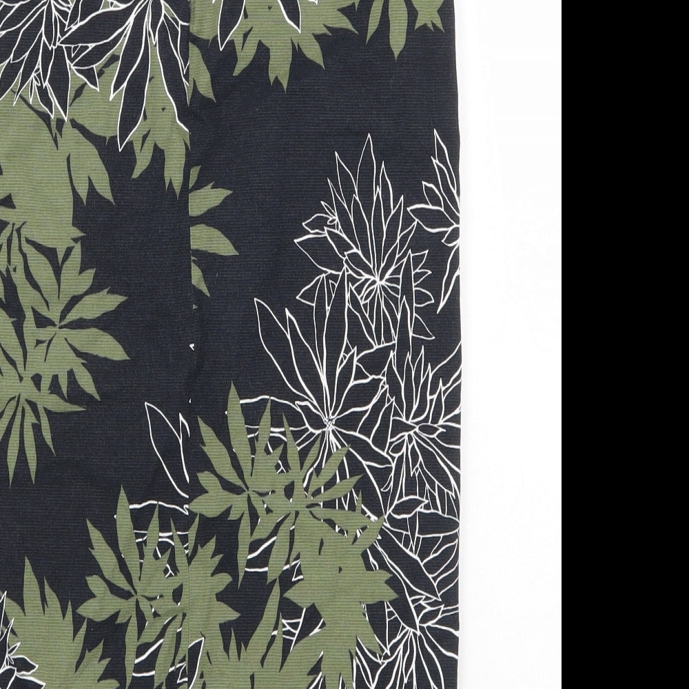 Warehouse Womens Blue Floral Cotton Straight & Pencil Skirt Size 8 Zip