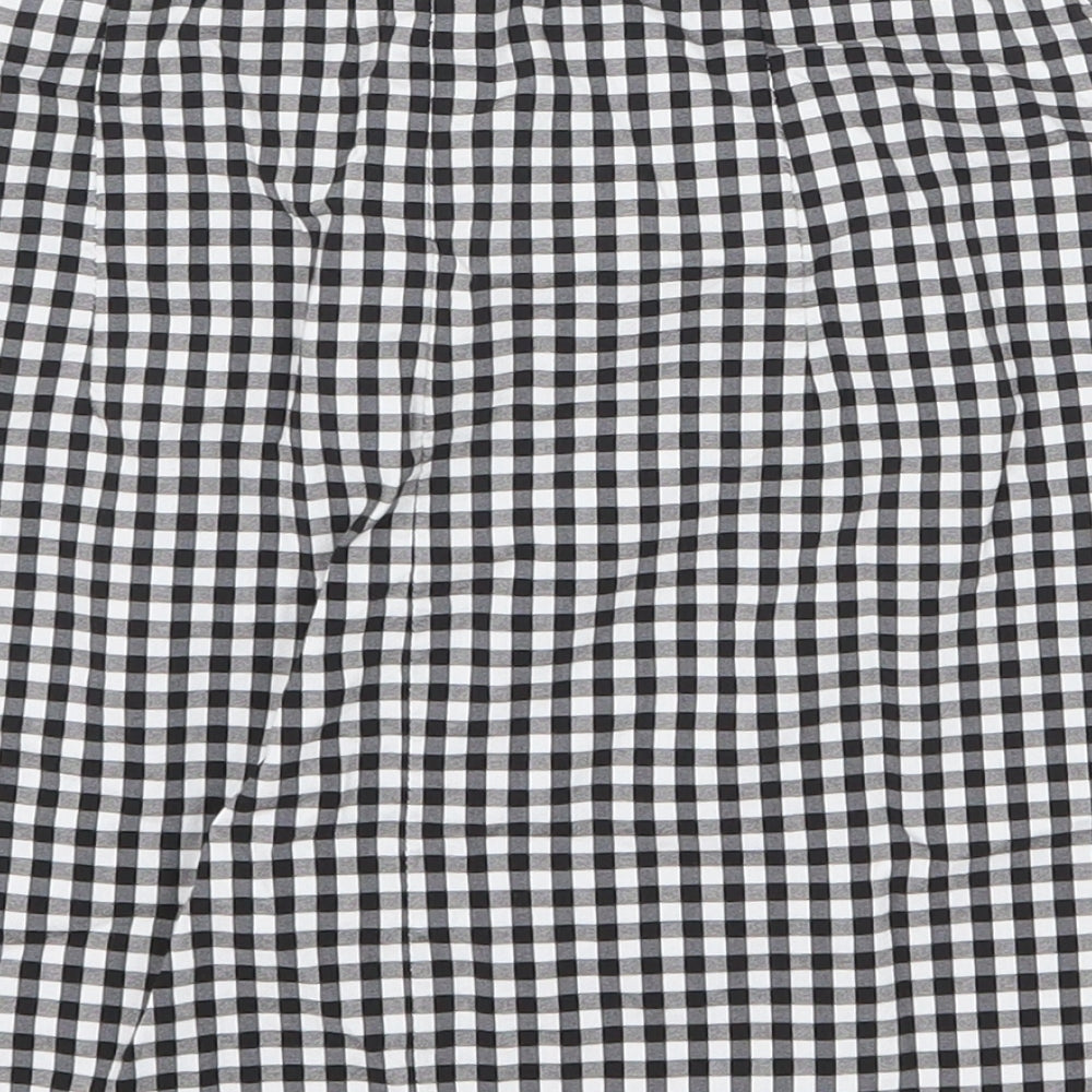 Topshop Womens Black Check Viscose Straight & Pencil Skirt Size 8