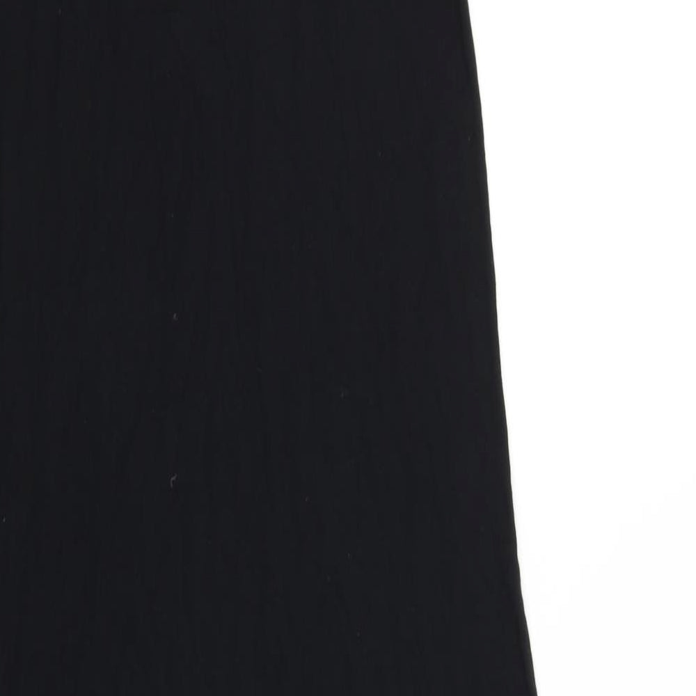 Marks & Spencer Womens Black Viscose Maxi Size 10 Boat Neck Pullover