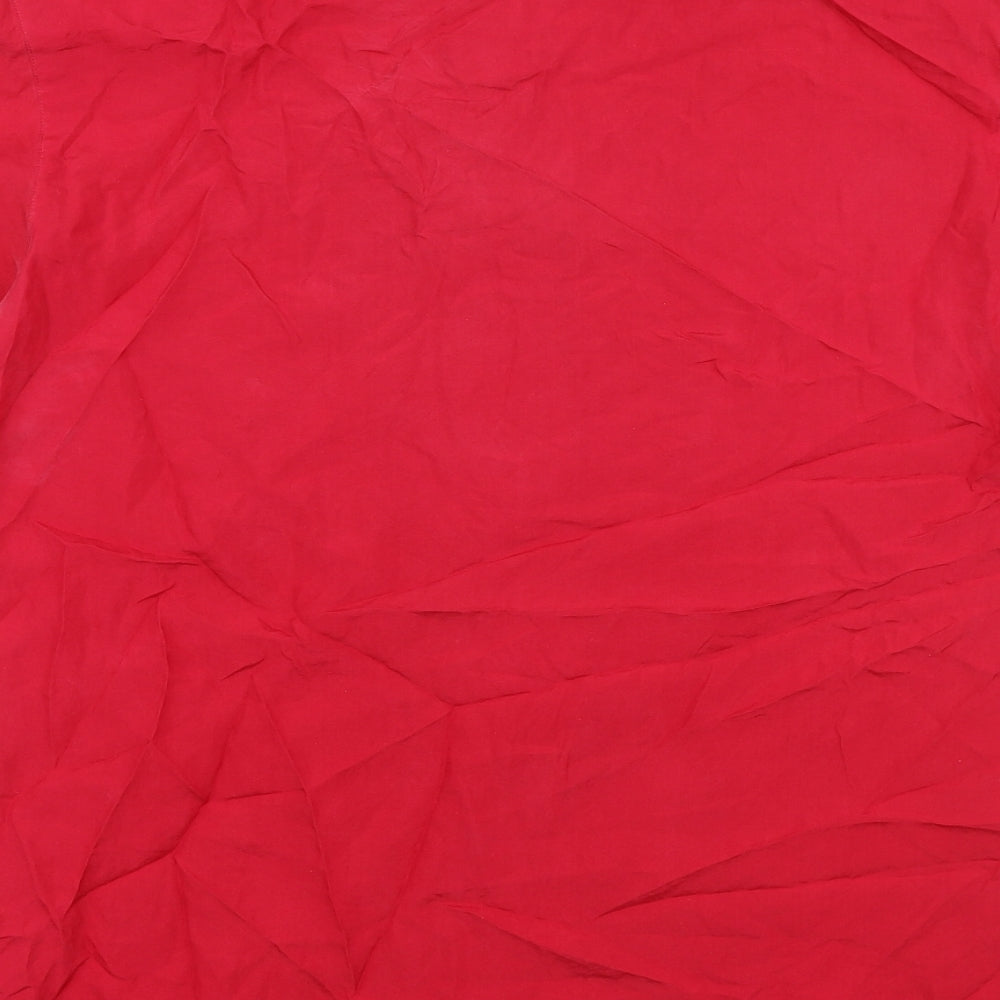 Dorothy Perkins Womens Red Polyester Basic Button-Up Size 12 Round Neck