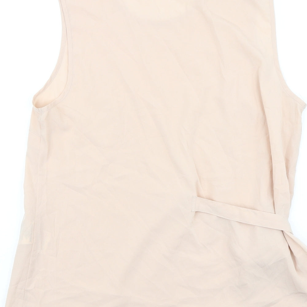 VERO MODA Womens Pink Polyester Basic Tank Size L Round Neck