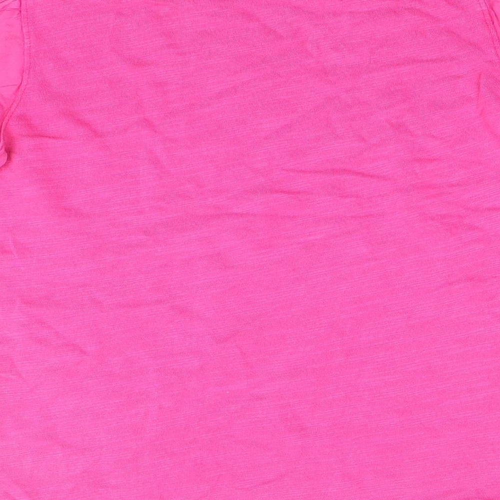 Marks & Spencer Womens Pink 100% Cotton Basic Blouse Size 6 Scoop Neck