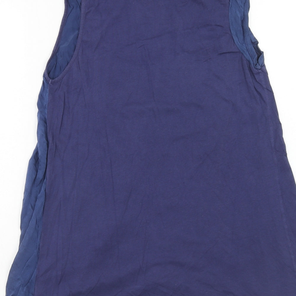 NEXT Womens Blue Cotton Basic Tank Size 8 Scoop Neck