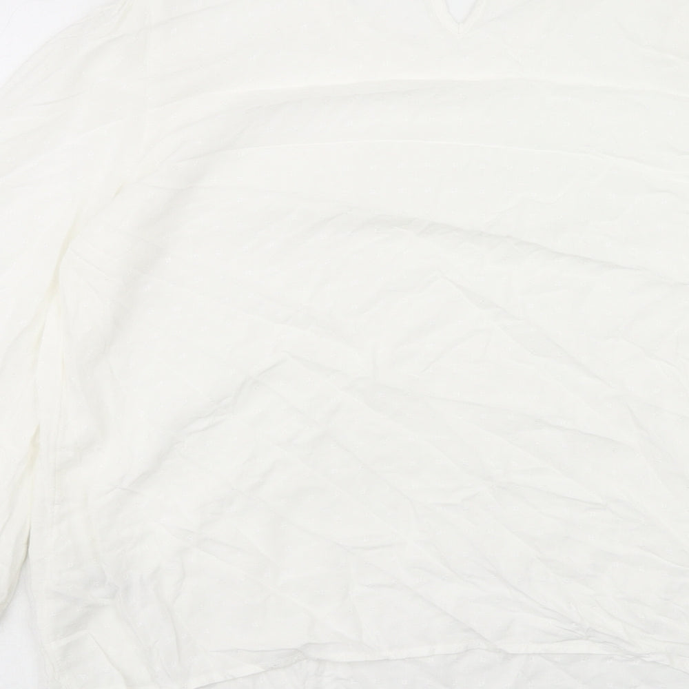 Marks and Spencer Womens White Viscose Basic Blouse Size 14 Round Neck