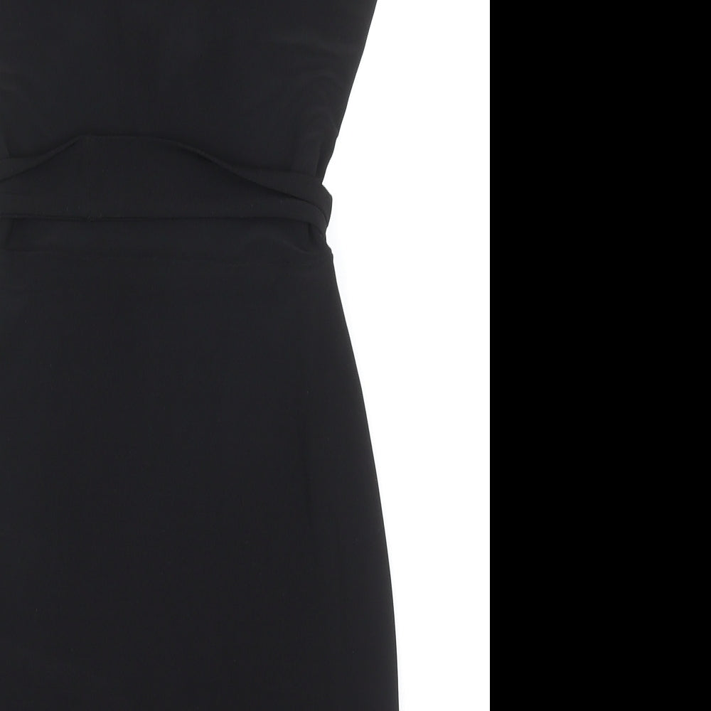 Love Womens Black Polyester Slip Dress Size S Square Neck Pullover