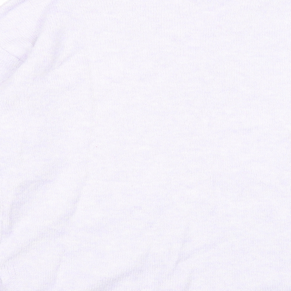 Marks & Spencer Womens Purple V-Neck Acrylic Pullover Jumper Size S