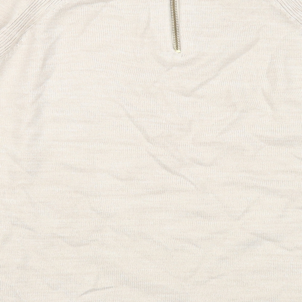 Marks & Spencer Womens Beige Roll Neck Acrylic Pullover Jumper Size 12