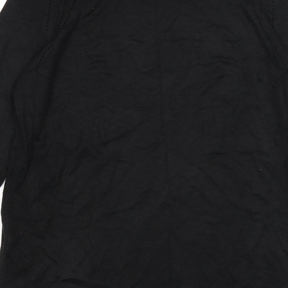 NEXT Womens Black Round Neck Viscose Pullover Jumper Size 10