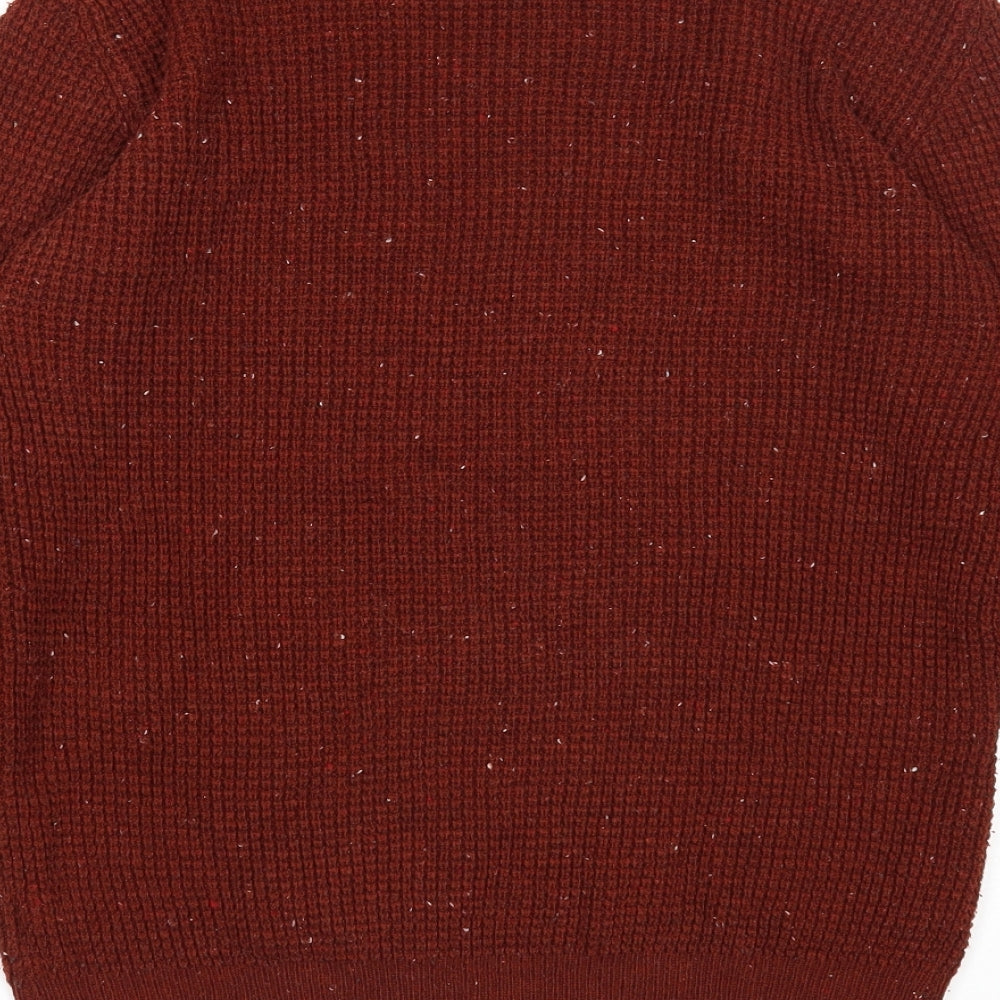 Cedarwood State Mens Brown Round Neck Acrylic Pullover Jumper Size S Long Sleeve
