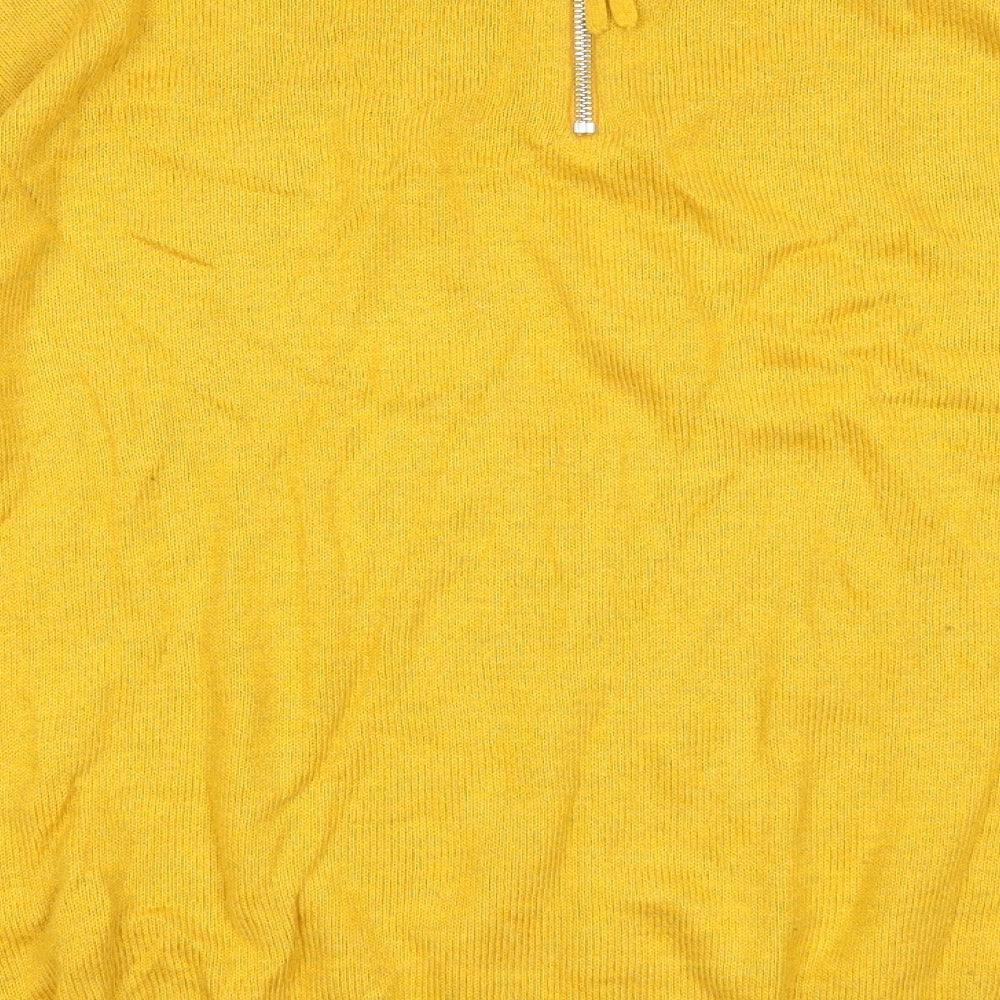 H&M Womens Yellow Round Neck Acrylic Pullover Jumper Size M