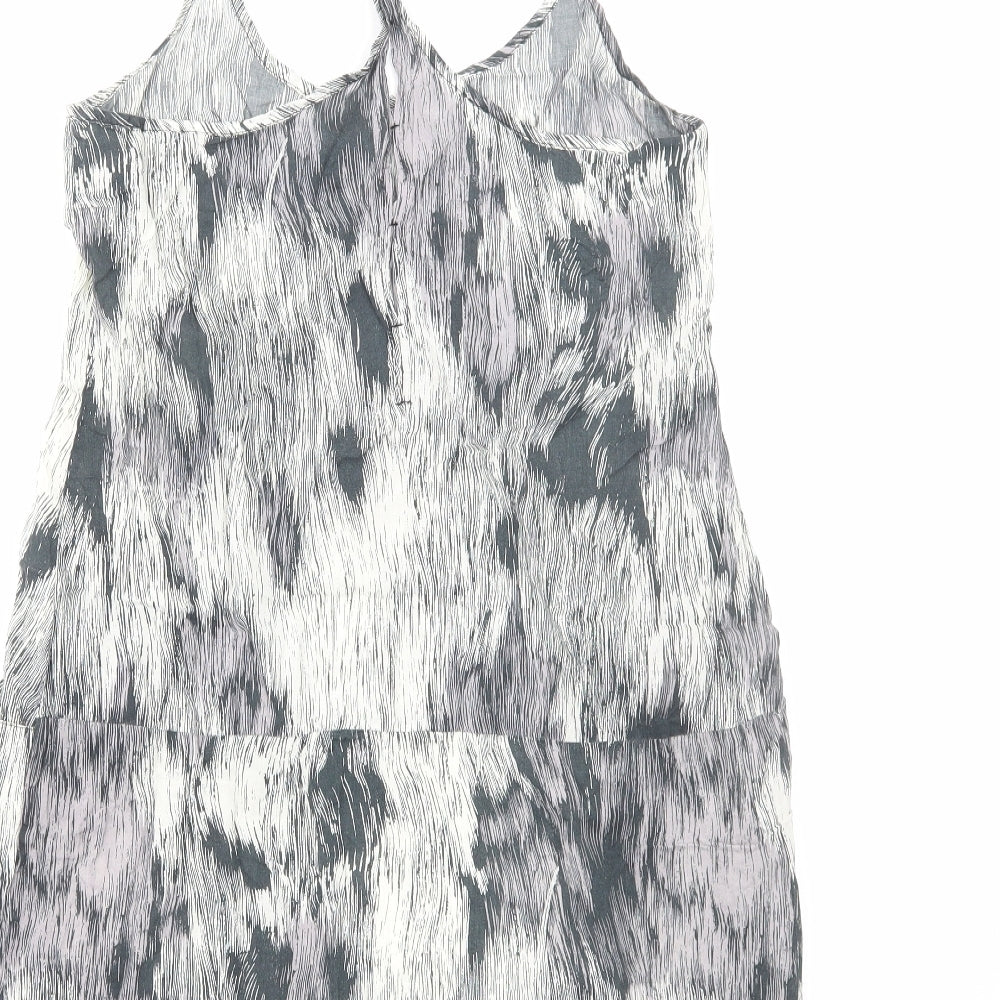 Preworn Womens Grey Tie Dye Viscose Tank Dress Size S Scoop Neck Pullover