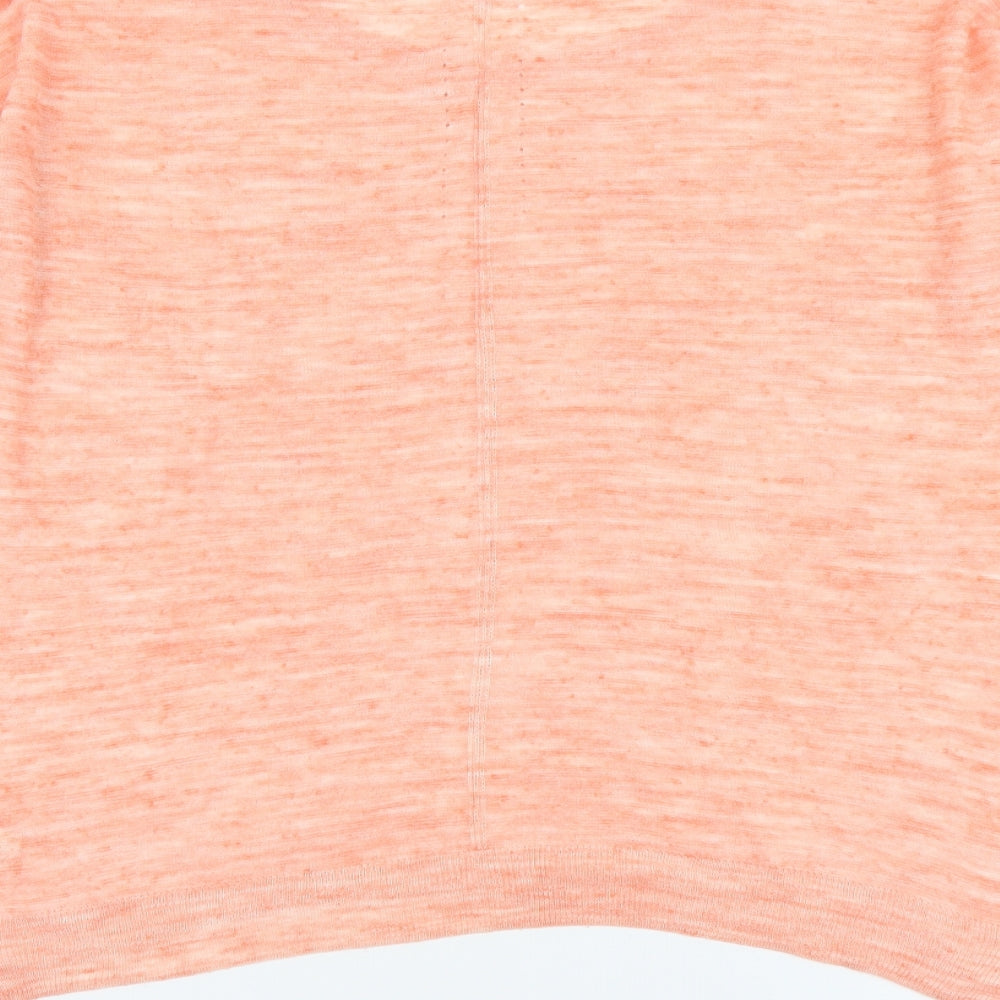 Hoxton Chic Womens Orange Round Neck Acrylic Pullover Jumper Size L