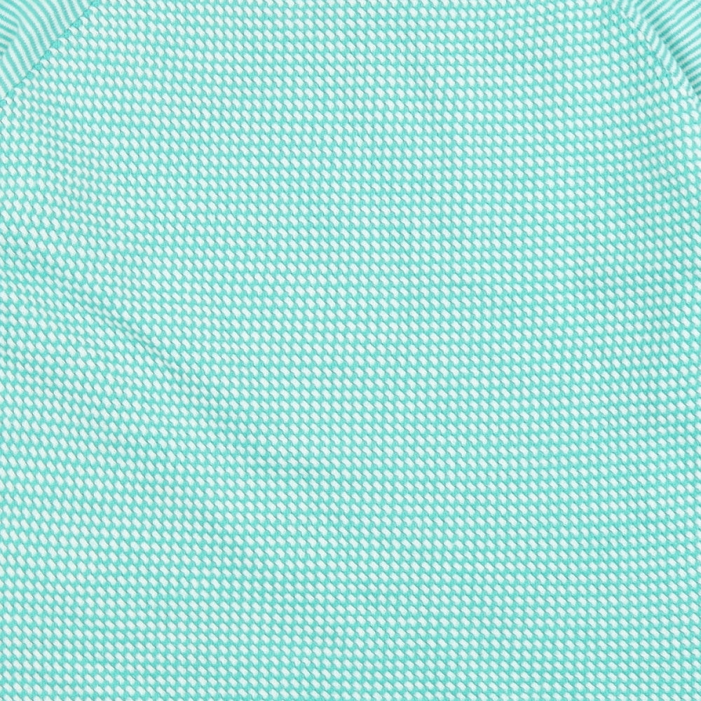 Per Una Womens Green Round Neck Striped Acrylic Pullover Jumper Size 14