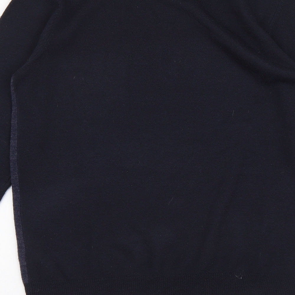 Red Herring Mens Blue Round Neck Acrylic Pullover Jumper Size S
