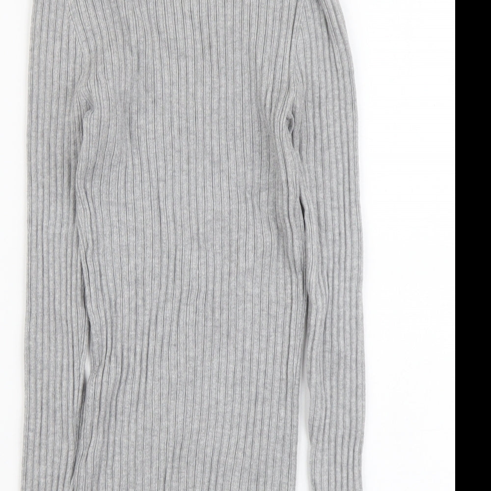 Atmosphere Womens Grey Mock Neck Viscose Pullover Jumper Size 12