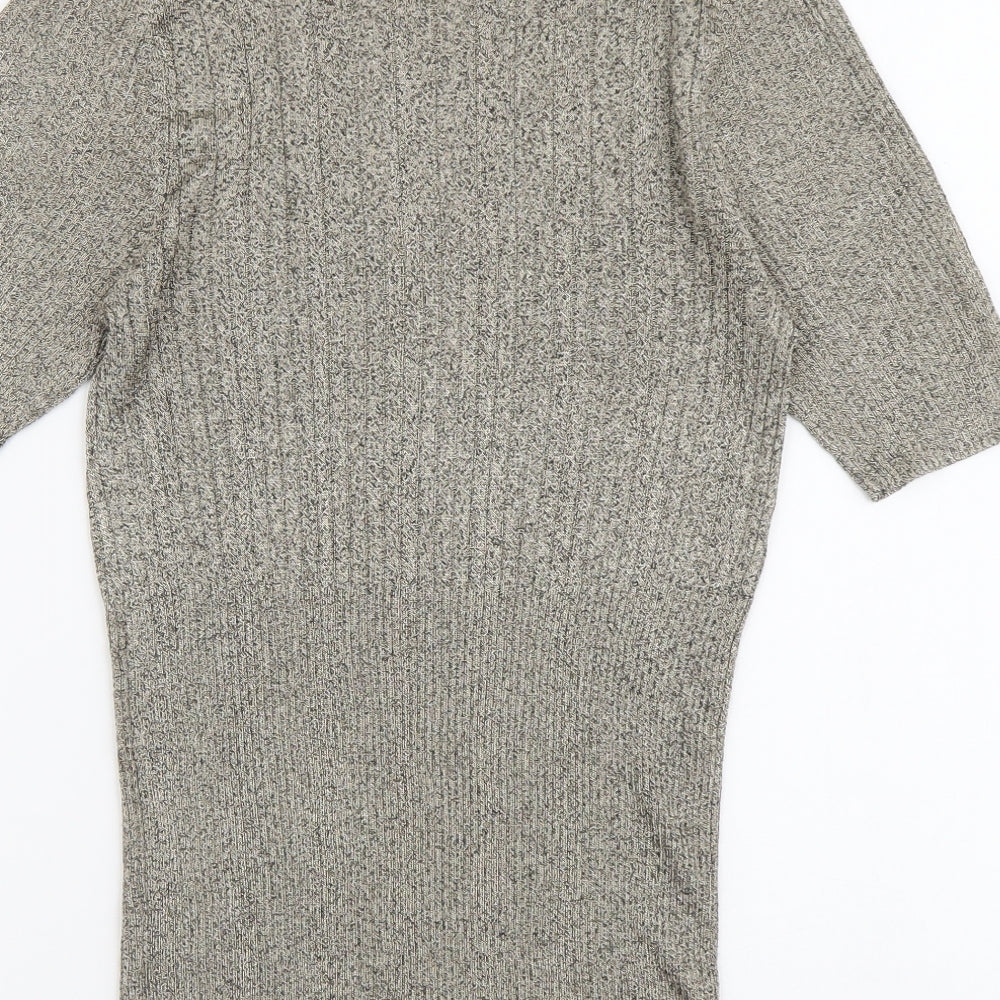 NEXT Womens Gold Round Neck Polyester Pullover Jumper Size 10