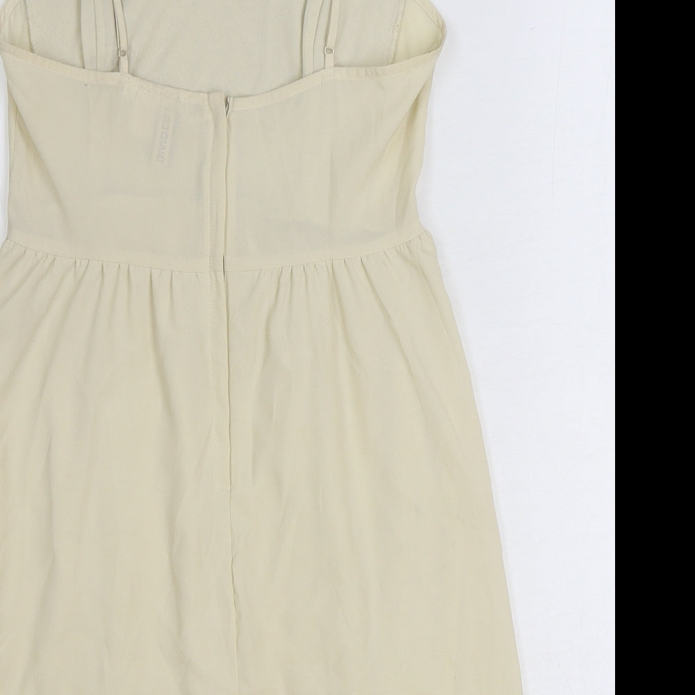H&M Womens Ivory Polyester Fit & Flare Size 12 Sweetheart Zip