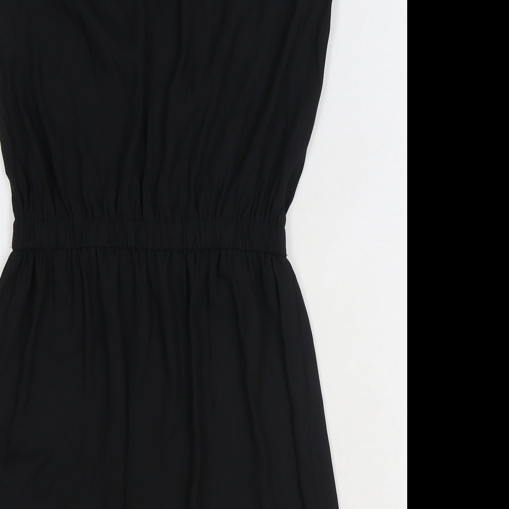 H&M Womens Black Polyester Fit & Flare Size 6 V-Neck Pullover
