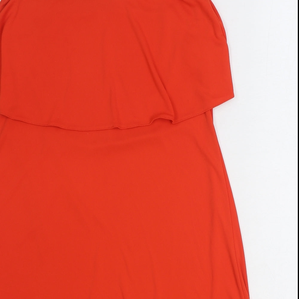 River Island Womens Red Polyester A-Line Size 6 Scoop Neck Pullover