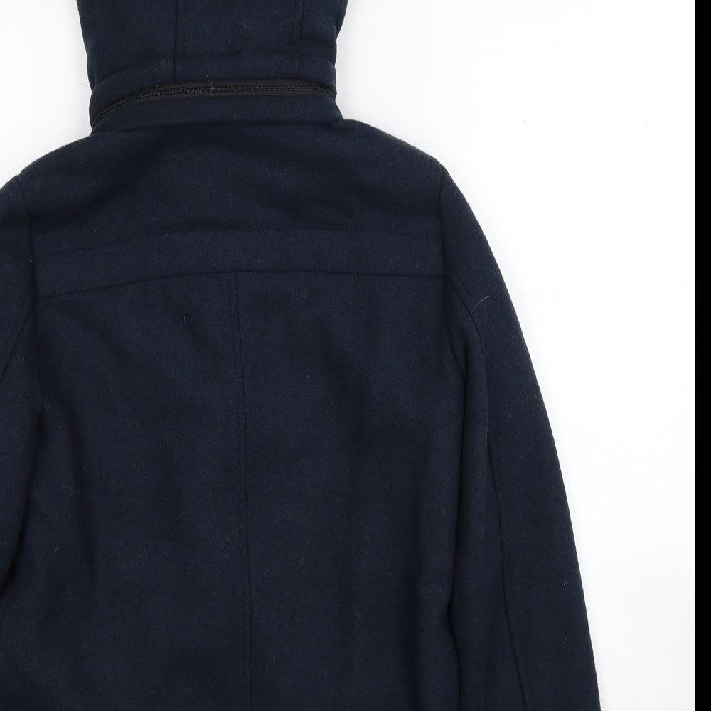 VERO MODA Womens Blue Pea Coat Coat Size S Zip