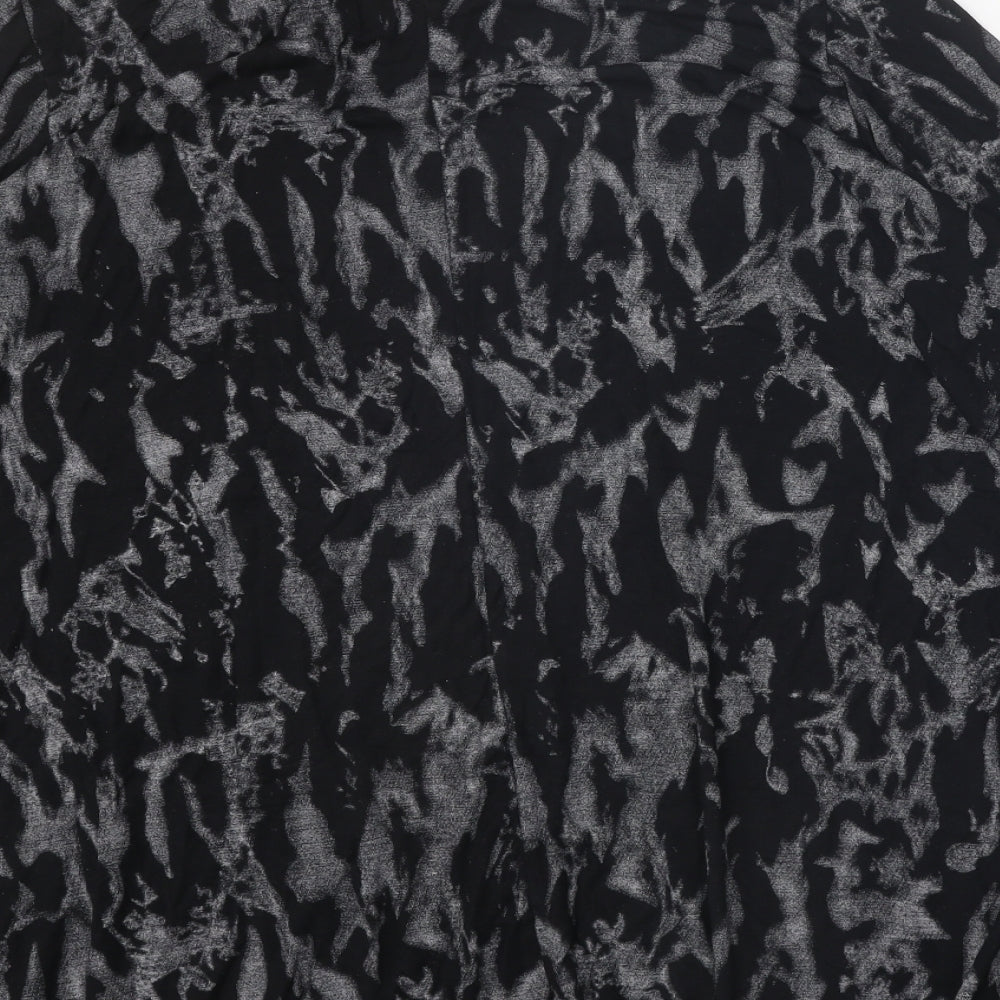 Style Plus Womens Black Geometric Viscose Basic Blouse Size 2XL Boat Neck